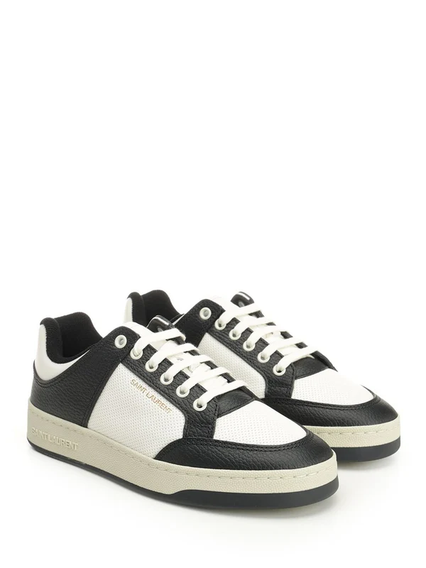 Saint Laurent White Low Top Sneakers - Image 2