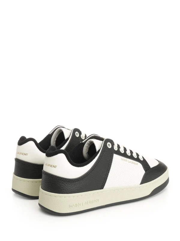 Saint Laurent White Low Top Sneakers - Image 3
