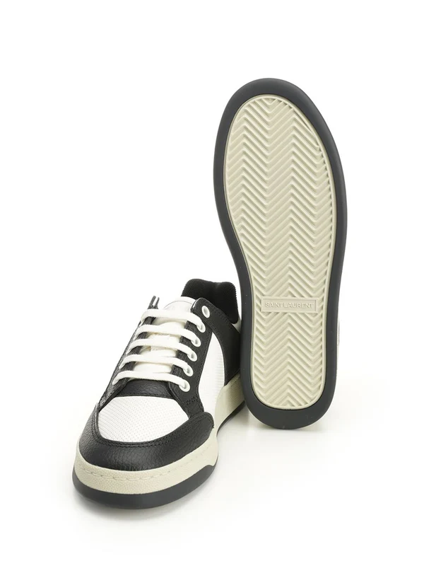 Saint Laurent White Low Top Sneakers - Image 5