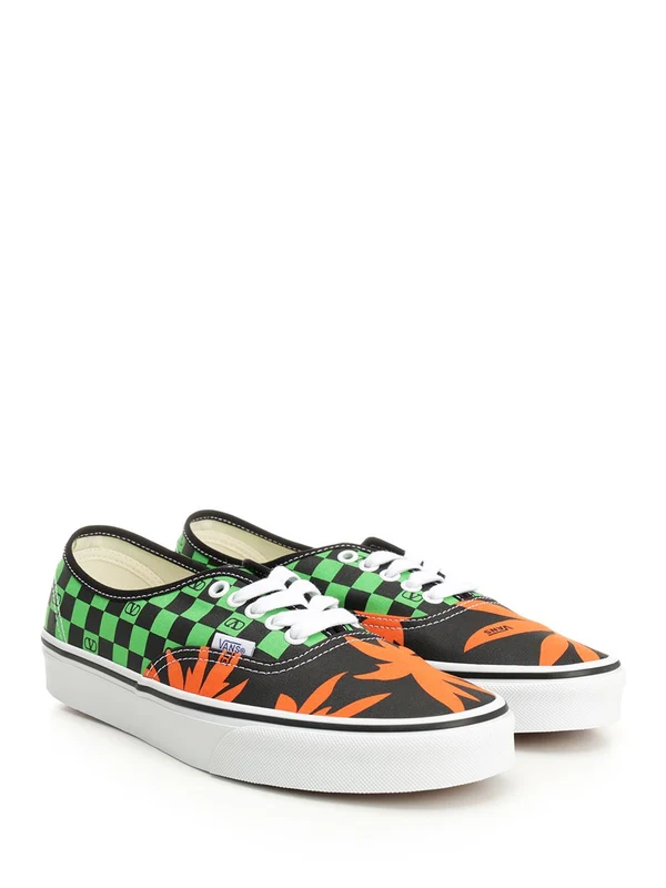 Valentino Green Checked Low Top Sneakers - Image 2