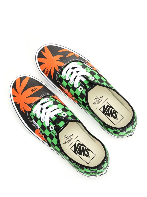 Valentino Green Checked Low Top Sneakers - Image 6