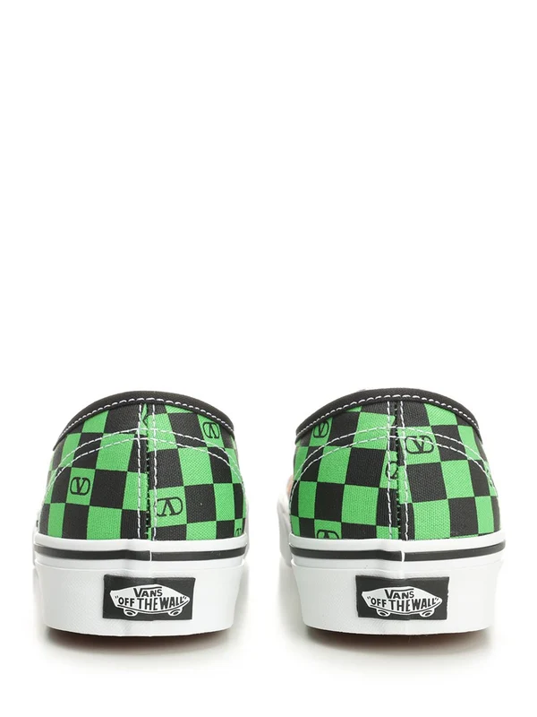 Valentino Green Checked Low Top Sneakers - Image 8