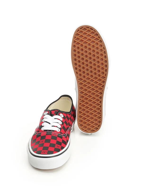 Valentino Red Checked Low Top Sneakers - Image 5