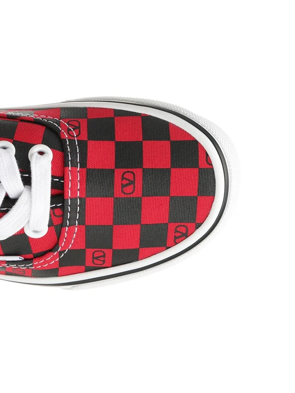 Valentino Red Checked Low Top Sneakers - Image 4