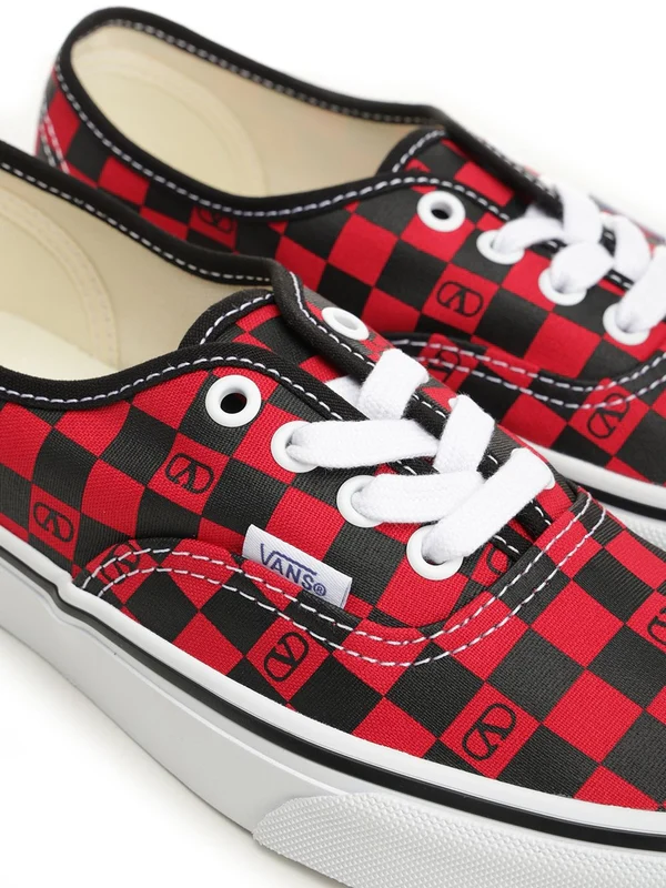 Valentino Red Checked Low Top Sneakers - Image 7