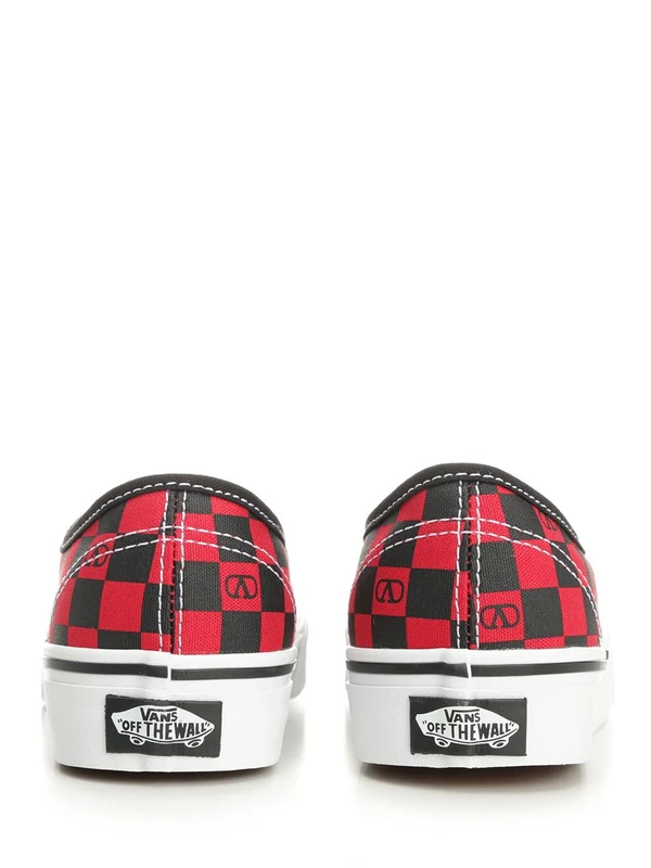 Valentino Red Checked Low Top Sneakers - Image 8