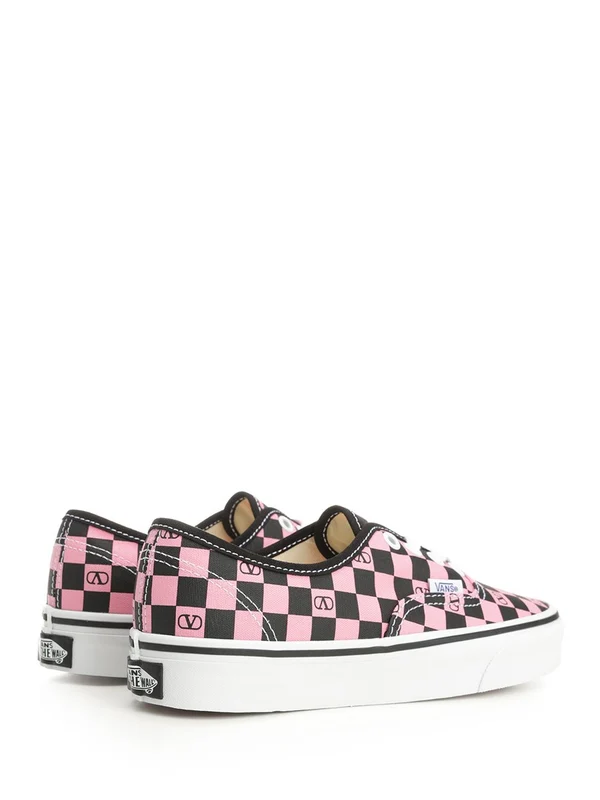 Valentino Pink Checked Low Top Sneakers - Image 3