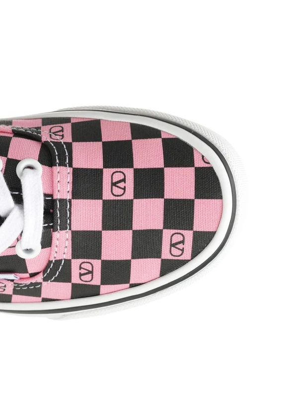 Valentino Pink Checked Low Top Sneakers - Image 4