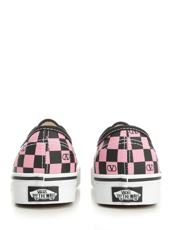 Valentino Pink Checked Low Top Sneakers - Image 8
