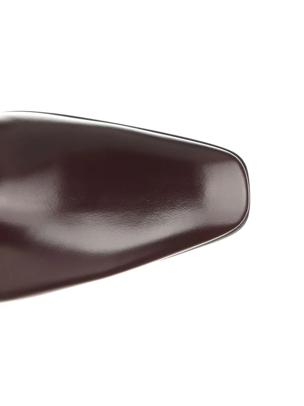 Saint Laurent Burgundy High Boots - Image 3