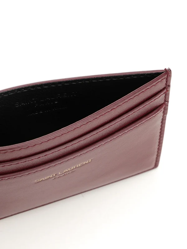 Saint Laurent Burgundy Card Holders - Image 4