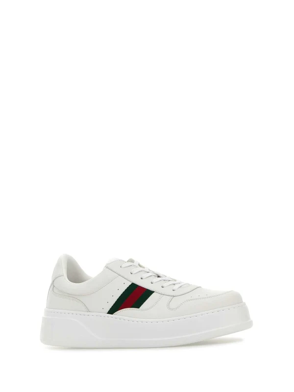 Gucci White Low Top Sneakers - Image 2