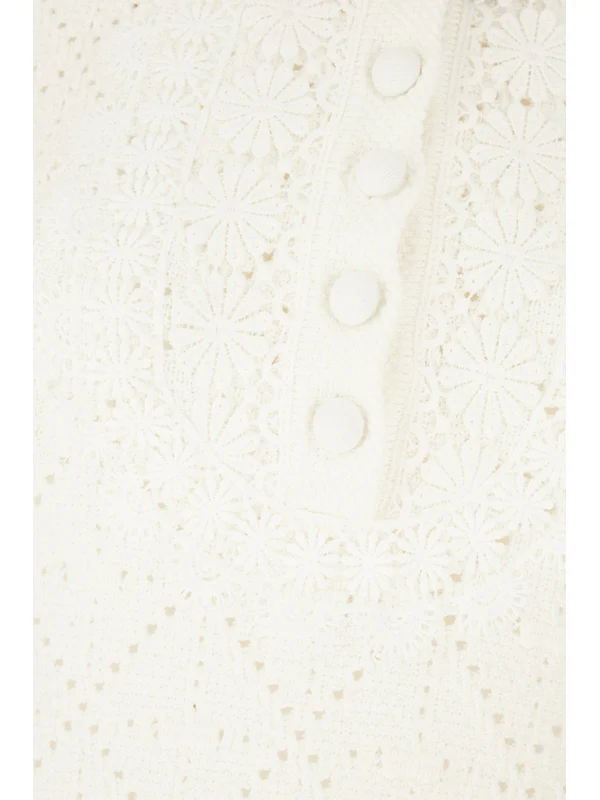 Self-Portrait White Midi Dress - Image 3