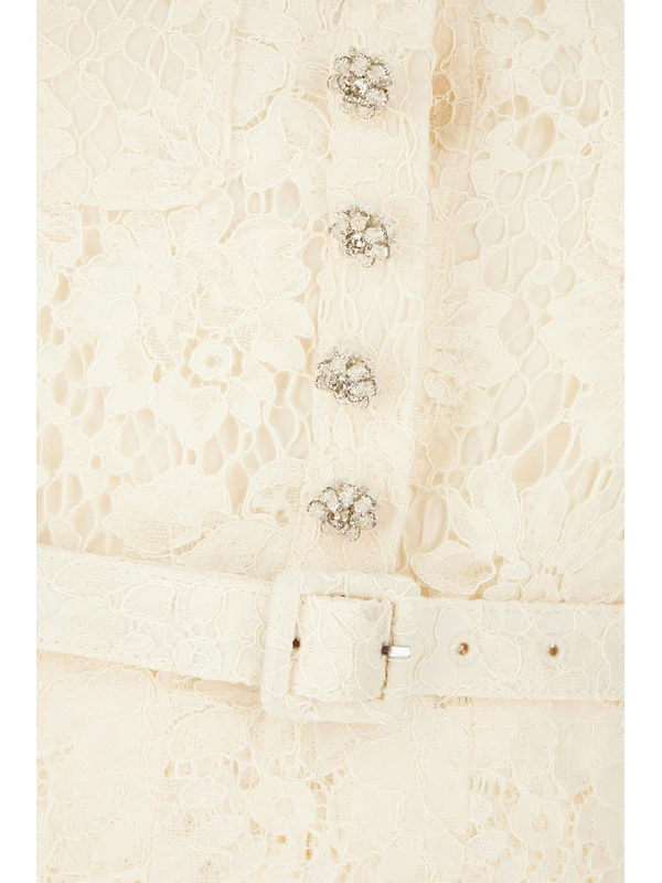 Self-Portrait Ivory Mini Dress - Image 3