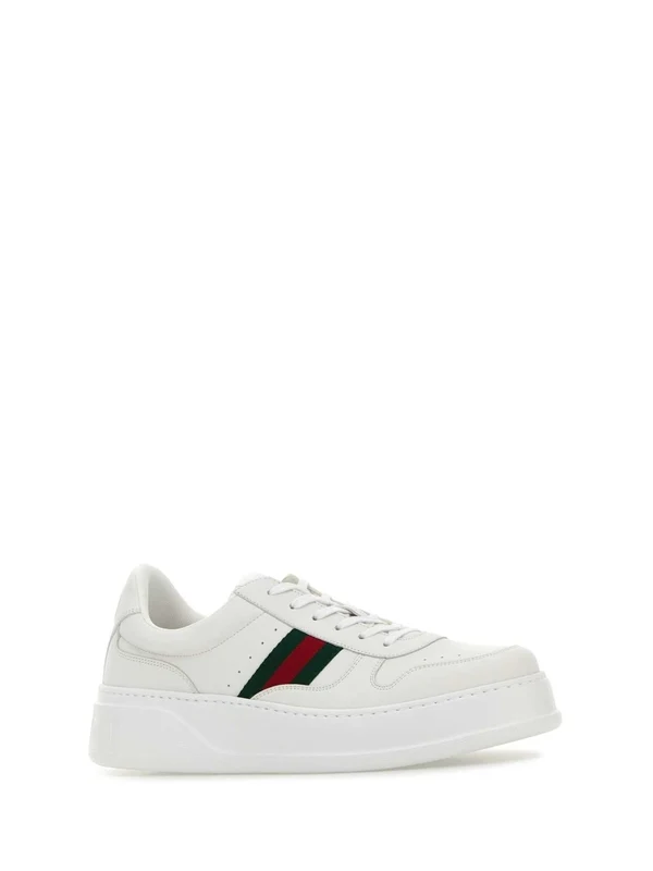 Gucci White Low Top Sneakers - Image 2