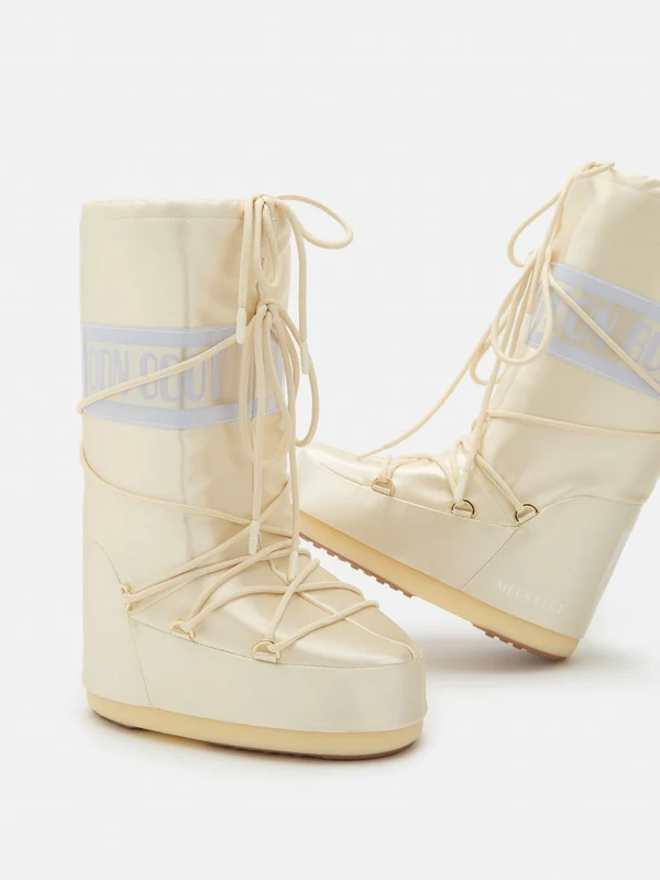 Moon Boot Ivory Lace-Up Boots - Image 3