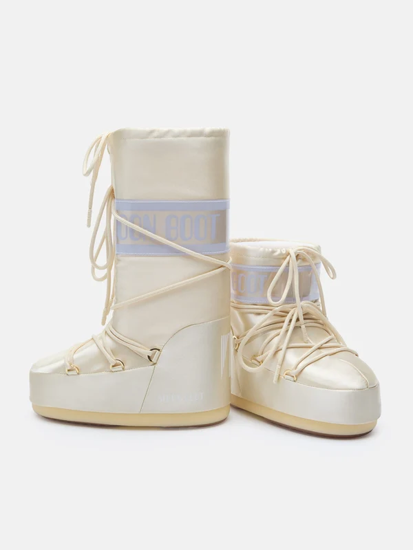Moon Boot Ivory Lace-Up Boots - Image 4