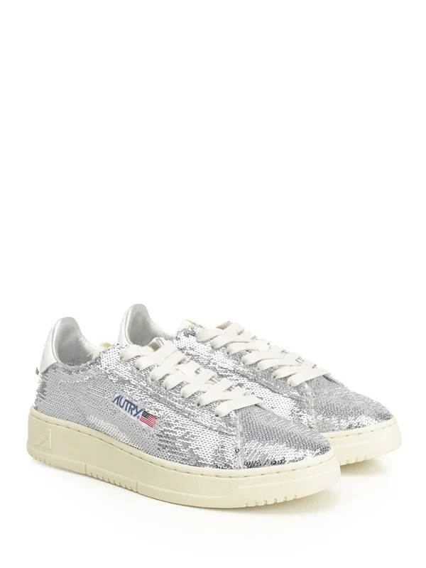 Autry Silver Low Top Sneakers - Image 2