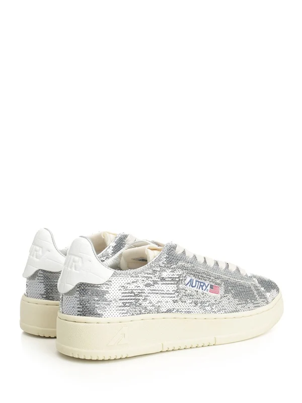 Autry Silver Low Top Sneakers - Image 3