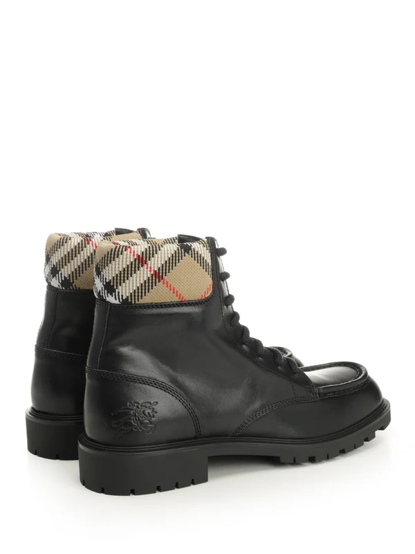 Burberry Black Lace-Up Boots - Image 2