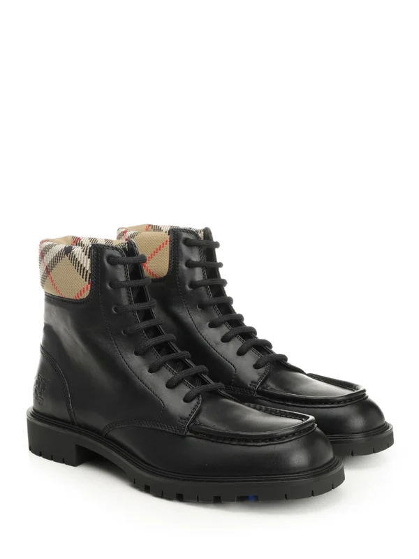 Burberry Black Lace-Up Boots - Image 3