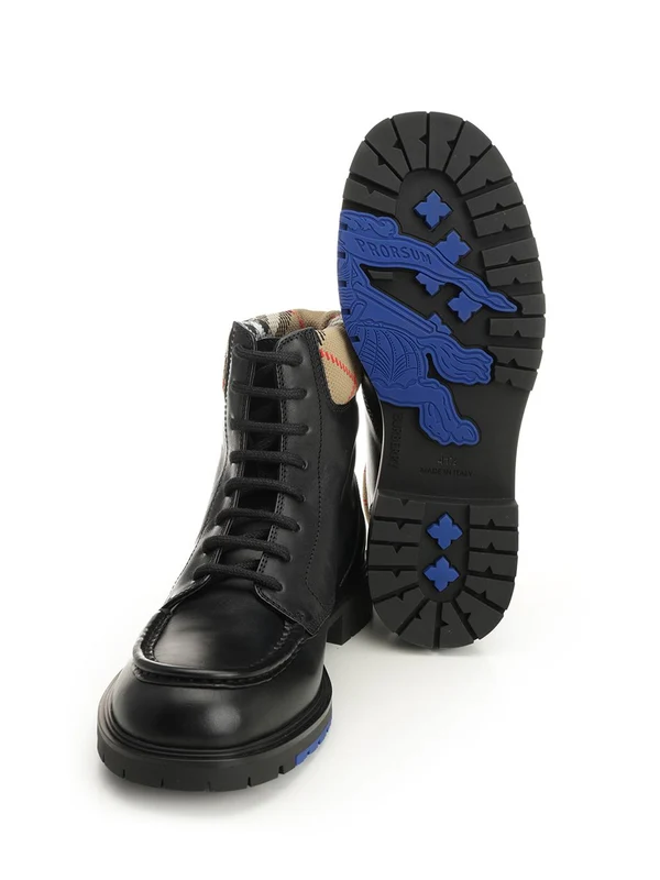 Burberry Black Lace-Up Boots - Image 4