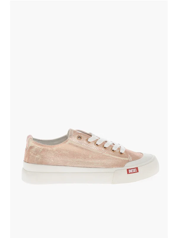 Diesel Beige Low Top Sneakers - Image 3
