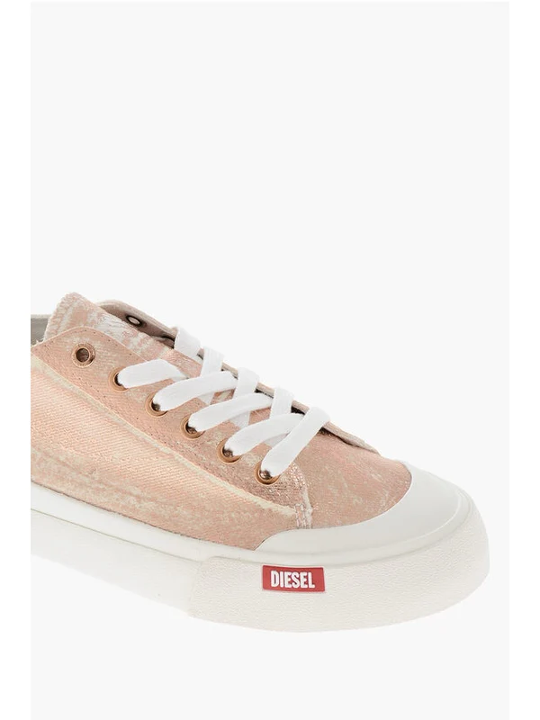 Diesel Beige Low Top Sneakers - Image 4