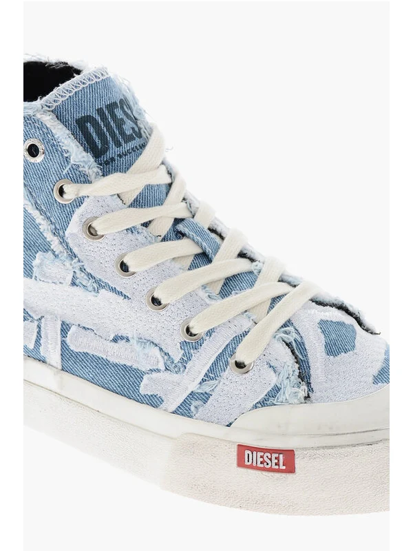 Diesel Blue High Top Sneakers - Image 4