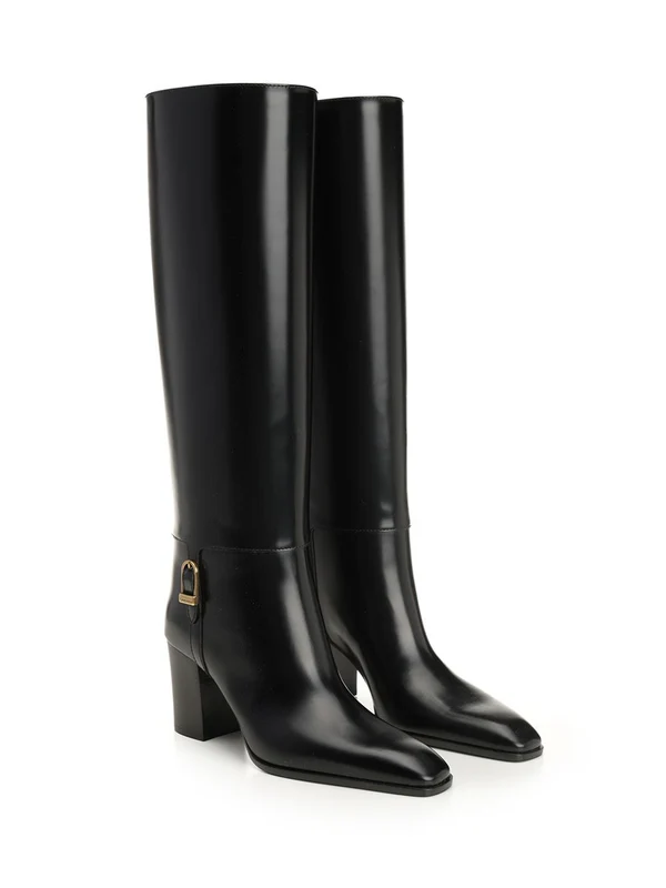 Saint Laurent Black Middle Boots - Image 2