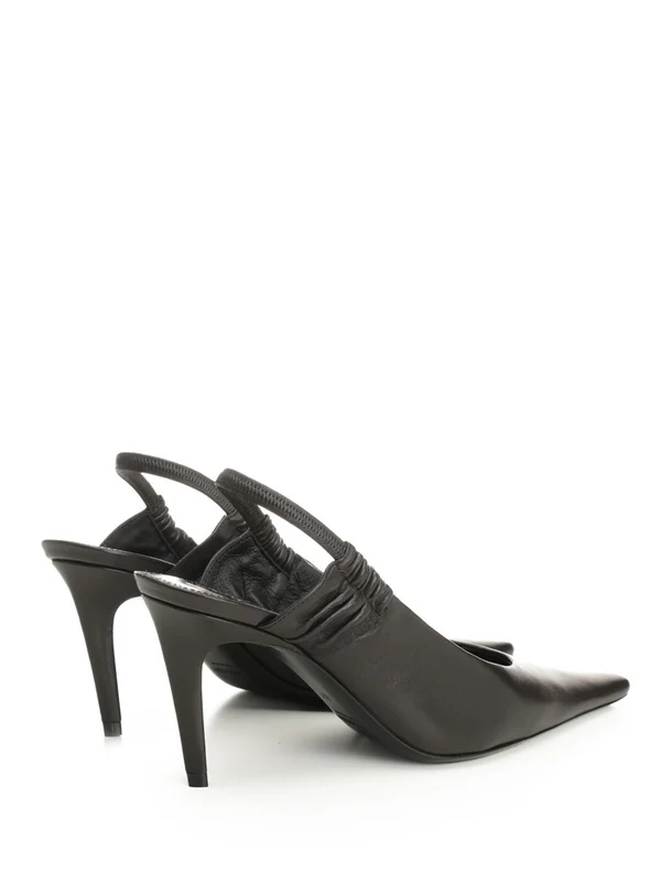Saint Laurent Brown Slingback Heels - Image 3