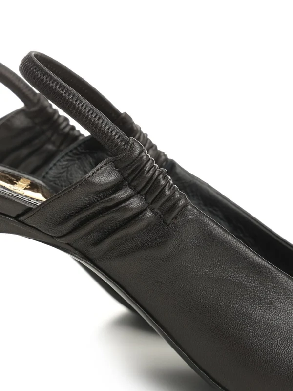 Saint Laurent Brown Slingback Heels - Image 6