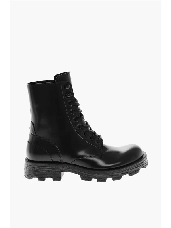 Diesel Black Lace-Up Boots - Image 3