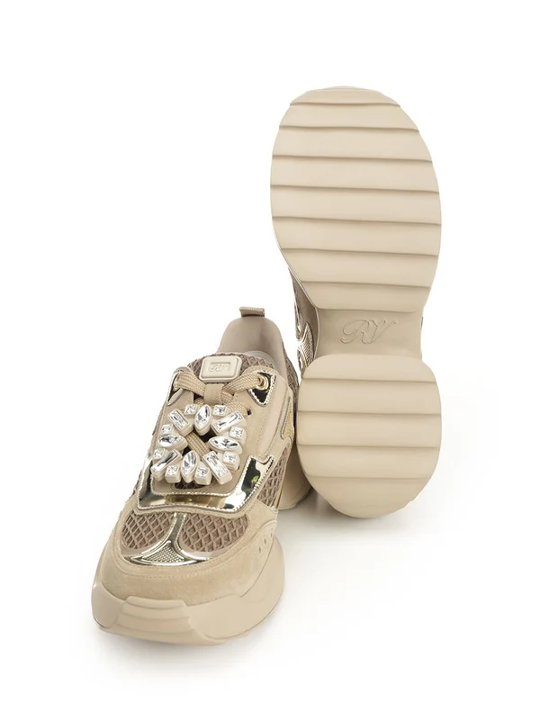 Roger Vivier Beige Low Top Sneakers - Image 5