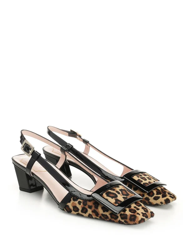 Roger Vivier Brown Leopard Slingback Heels - Image 2