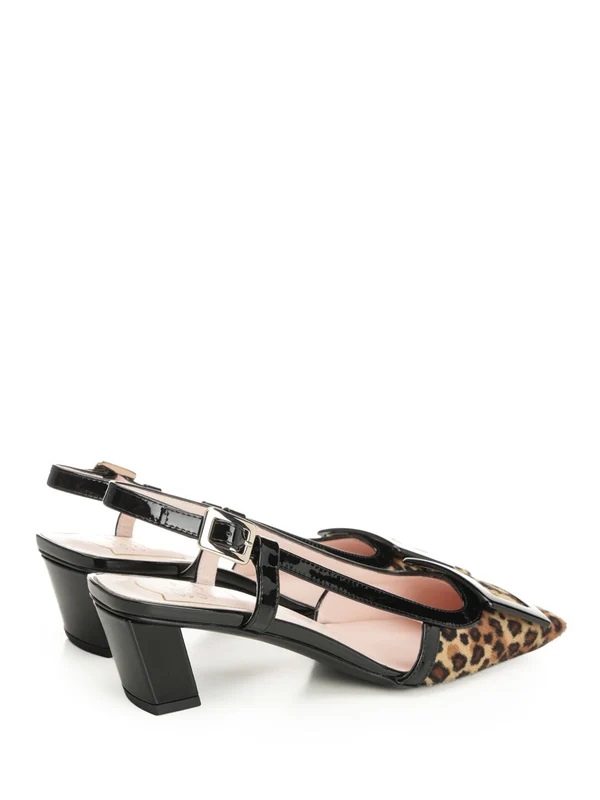 Roger Vivier Brown Leopard Slingback Heels - Image 3