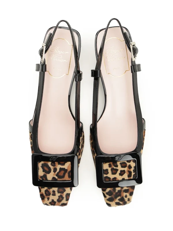 Roger Vivier Brown Leopard Slingback Heels - Image 5