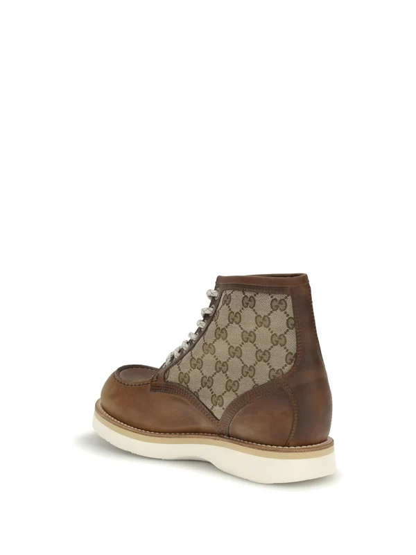 Gucci Brown Lace-Up Boots - Image 3