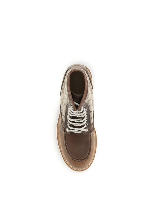 Gucci Brown Lace-Up Boots - Image 4