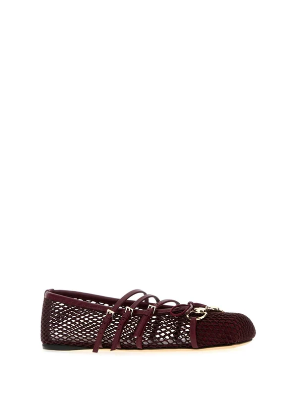 Gucci Burgundy Flat Shoes - Image 2