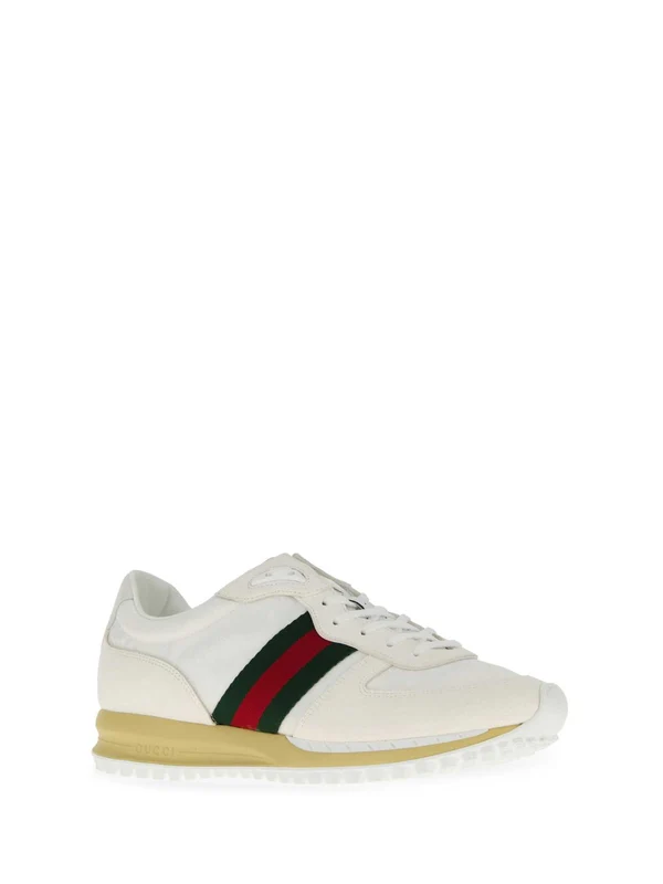 Gucci White Low Top Sneakers - Image 2