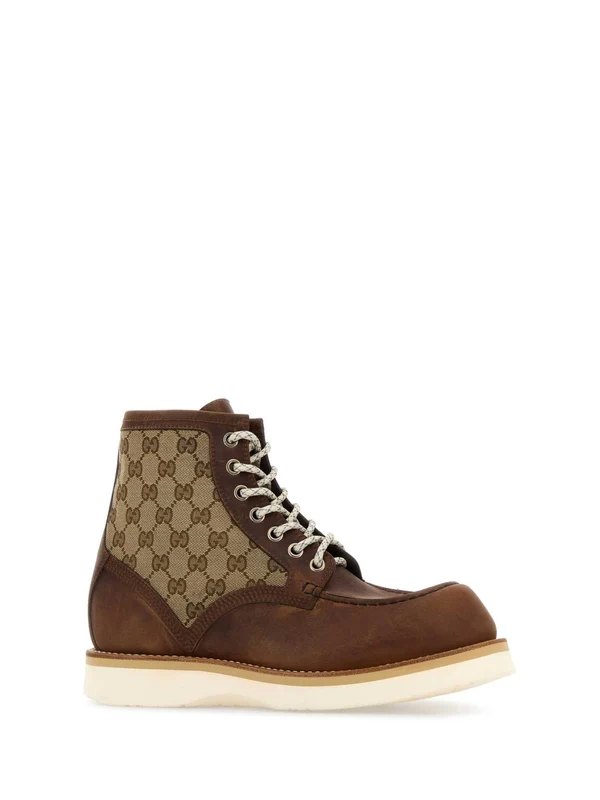 Gucci Brown Lace-Up Boots - Image 2
