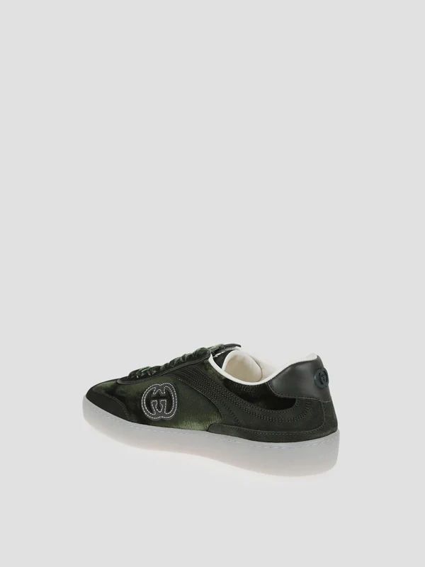 Gucci Green Low Top Sneakers - Image 2