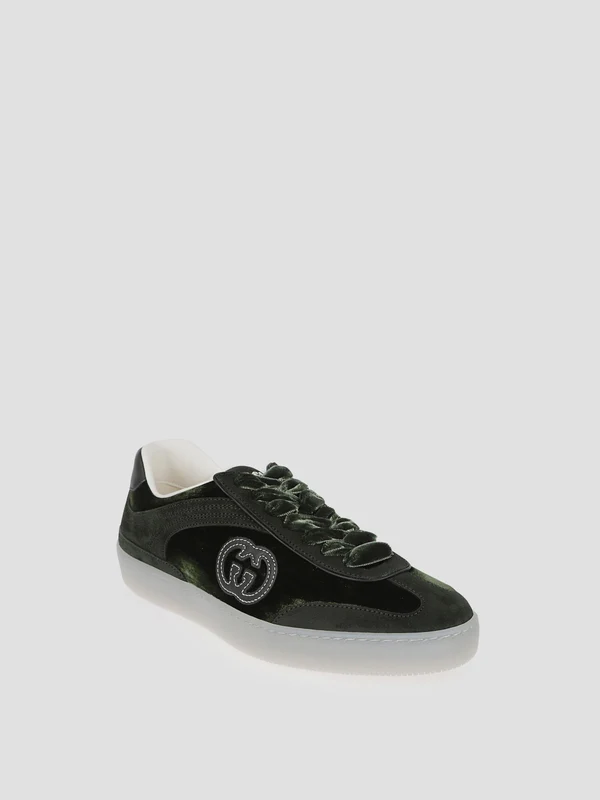 Gucci Green Low Top Sneakers - Image 3