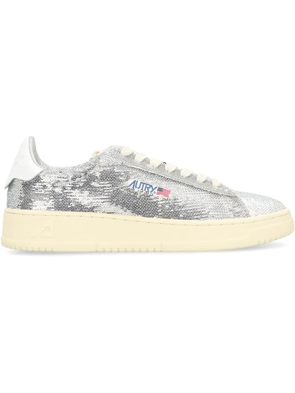 Autry Silver Low Top Sneakers - Image 2