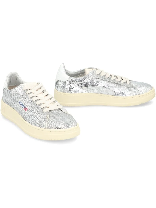 Autry Silver Low Top Sneakers - Image 3