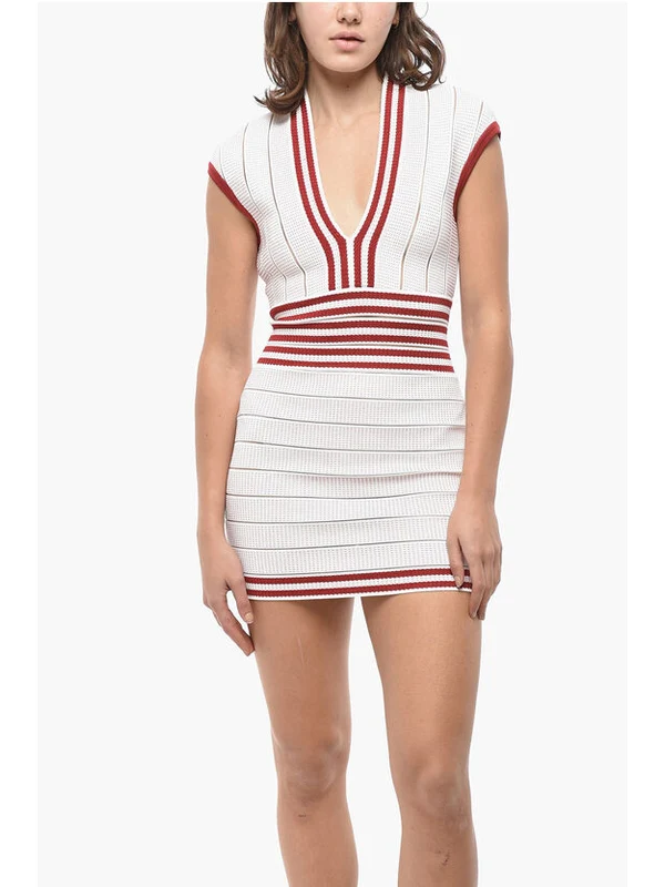 Balmain White Mini Dress - Image 4