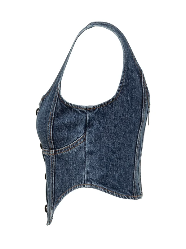 Self-Portrait Navy Sleeveless - Image 3