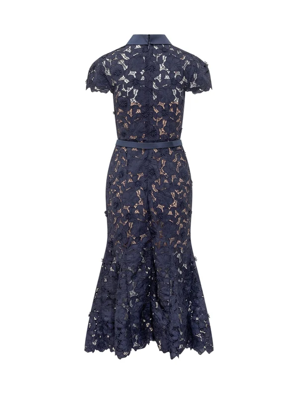 Self-Portrait Navy Long Dress - Image 2