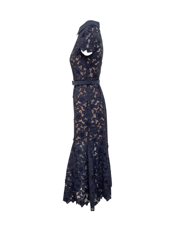 Self-Portrait Navy Long Dress - Image 3